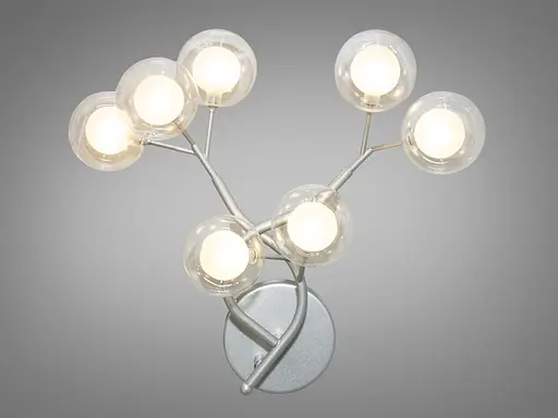 Бра "Светлячок" для декора спальни на 7 ламп, цвет-хром сатин - фото 1