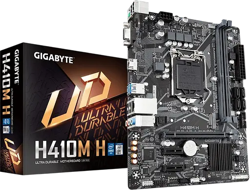 Материнская плата Gigabyte H410M H LGA 1200 (H410M H) Б/У - фото 1