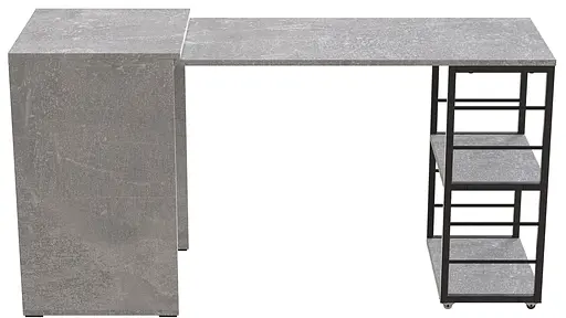 Стіл-тумба трансформер Смарт 2/1 Ferrum-decor 750x1450x500 Чорний метал ДСП Бетон 16 мм (FRD-105101) - фото 2