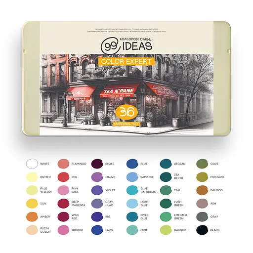 Набор цветных карандашей 99IDEAS "Color Expert" 36 цветов, Universal Set, металлическая коробка, 99CE-36UNI - фото 3