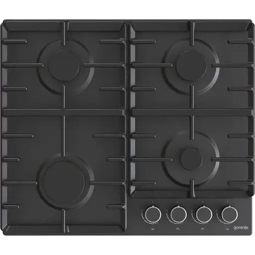 Варильна поверхня Gorenje газова, 60см, чавун, чорний - фото 1