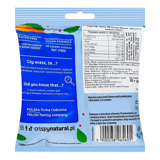 Чипси фруктові Crispy natural Яблуко зі смаком манго 18 г - фото 2