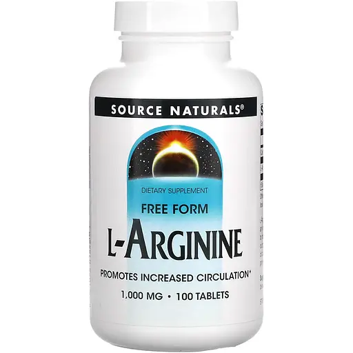 Аргинин Source Naturals L-Arginine свободная форма 1000 мг 100 таблеток