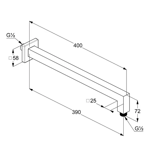 Кронштейн для верхнього душу Kludi A-QA DN 15 6654405-00 - фото 3