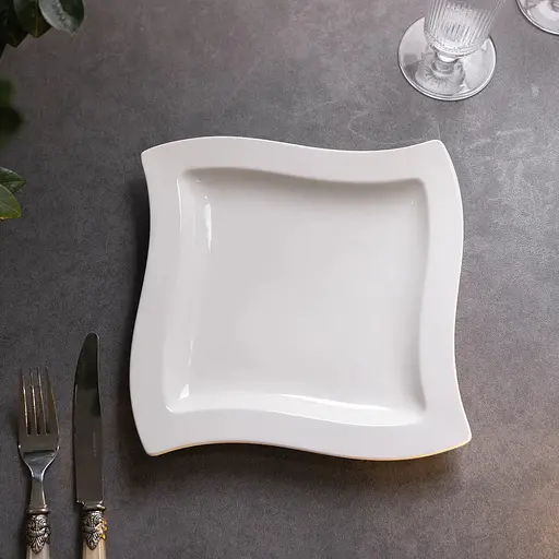 Тарілка TS Kitchen порцелянова плоска квадратна 21 см HP609 - фото 5