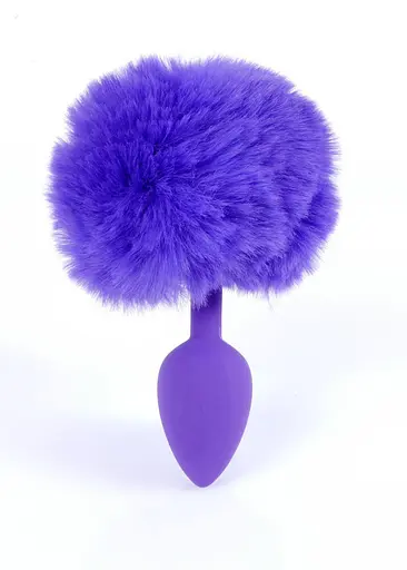 Анальна пробка Boss Jewellery Silicon Bunny Tail 6.5 см (фіолетовий) - фото 5