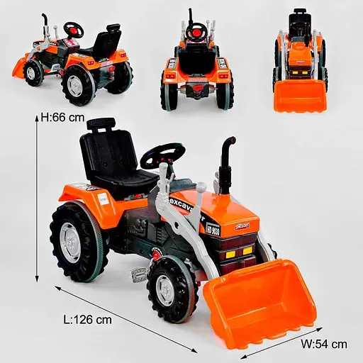 Экскаватор с педалями и ковшом 07-297, оранжевый, прорезиненные колеса, регулируемое сиденье, клаксон, в коробке - фото 3