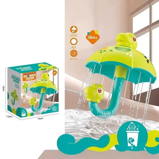 Игра для ванны "Зонтик" диаметр купола 15 см, поворот головы динозаврика на 360 градусов 1801 - фото 3