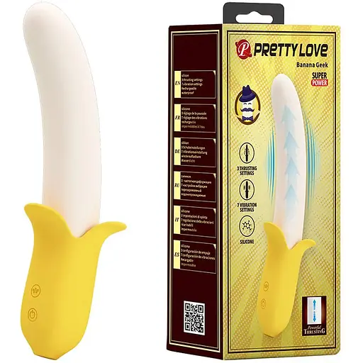 Вібратор Pretty Love Banana Geek 19.5 см жовтий