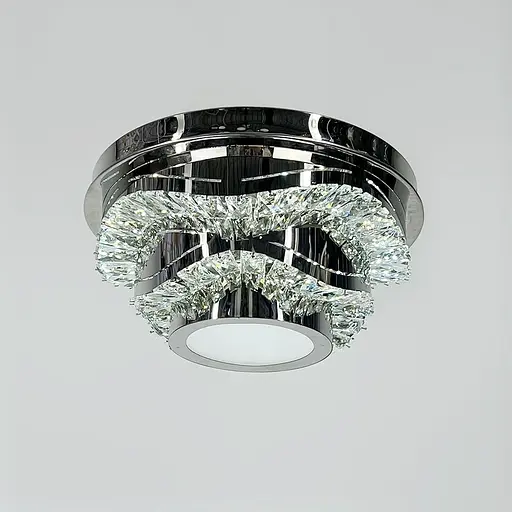 Хромированная потолочная люстра с прозрачным хрусталем Ø 40 см Ст. C 1784/400 | Line F - фото 2