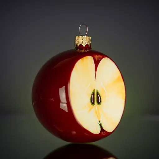Ялинкова прикраса Різдвяні історії Половина червоного яблука скло (4820001046267) - фото 2