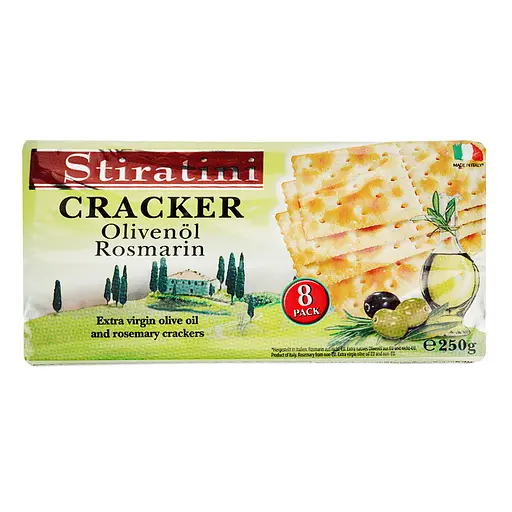 Печиво Stiratini Крекер з оливковою олією та розмарином 250 г 