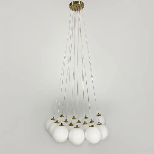 Люстра-пучок на 15 білих плафонів у латунному корпусі | Арт. MJ 201/15 AB+WT | Line F - фото 8