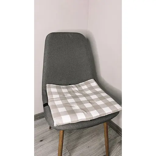 Водоотталкивающая подушка на стул Бежевая клетка - фото 4