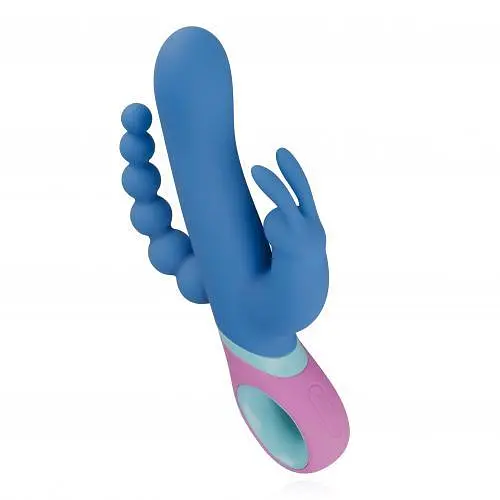 Вібратор кролик PMV20 Vice Double Vibrator 23 см синій - фото 6