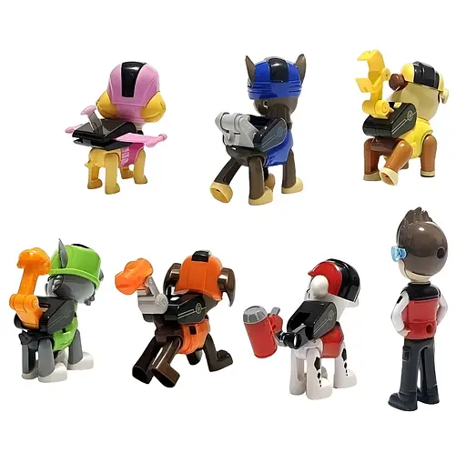 Набор игровых фигурок Щенячий патруль 7 шт. с рюкзаками-трансформерами (6077) - фото 5
