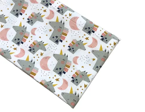 Хлопковая пеленка Moontime 100х80см "Единороги с месяцами" - фото 1