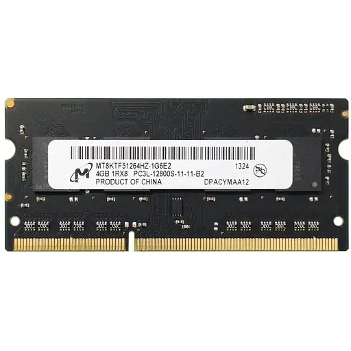 Оперативна пам'ять для ноутбука Micron SO-DIMM DDR3L 4GB 1600MHz PC3L-12800 1Rx8 Б/В
