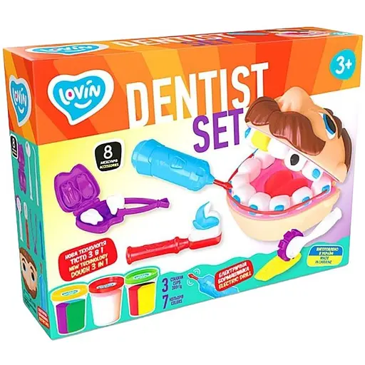 Набір для креативної творчості з тістом Lovin Dentist Set 41193, 8 аксесуарів - фото 1