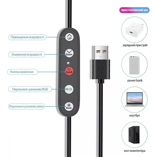 Кільцева LED лампа Proove Halo 10 (PLRL10100401) [123802] - фото 3