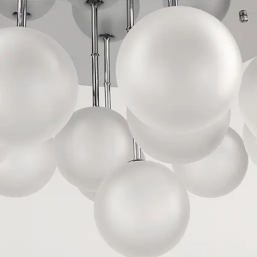 Потолочная серебряная люстра на 11 матовых плафонов Line.F AS 122 CH - фото 2