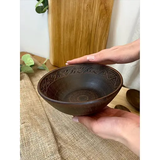 Піала керамічна (глиняна) різьблена Декор 500 мл - фото 2