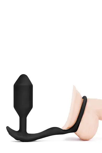 Анальна пробка B-Vibe Snug Tug M 10.7 см (чорний) - фото 4
