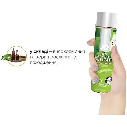 Змазка на водній основі System JO H2O - Green Apple (120 мл) - фото 4