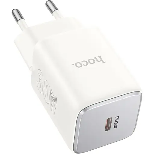 Мережевий зарядний пристрій Hoco N43 Vista single port PD30W charger(EU) Білий - фото 1
