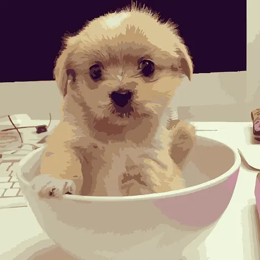 Набір для розпису по номерах Песик у чашці, Strateg, 40x40 см, SK050