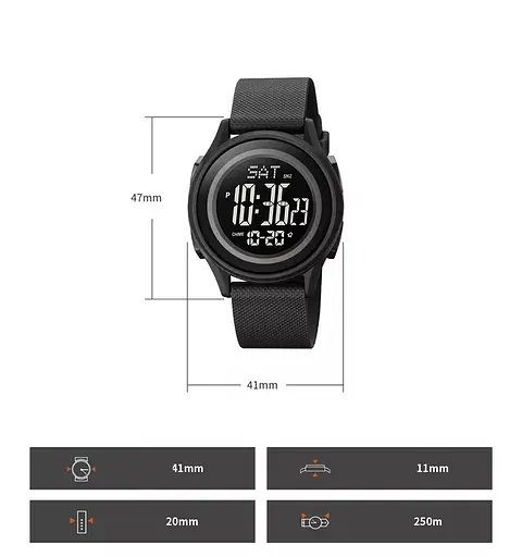 Наручний годинник чоловічий Skmei 1893 Black Black, 1893BKBK (18471) - фото 5