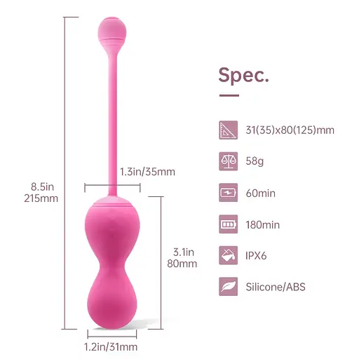 Вагинальные шарики Magic Motion Kegel v2, 8.4 см, розовый - фото 5