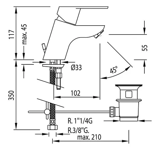 Змішувач для умивальника Tres BM 139102 Хром - фото 4