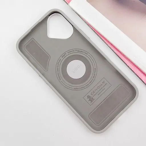 Чехол SGP PC+Leather with MagSafe для Apple iPhone 16, 6.1 Grey - фото 3