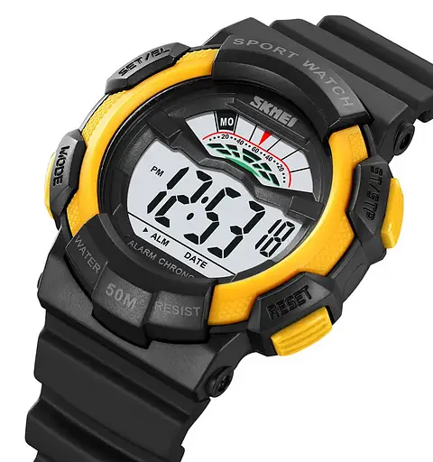 Чоловічий спортивний годинник Skmei 2153 (Чорний з жовтим) - фото 2