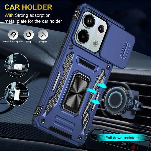 Чохол Epik ударостійкий Camshield Army Ring для Xiaomi Redmi Note 13 Pro 4G/14s/Poco M6 Pro 4G Синій/Navy - фото 4
