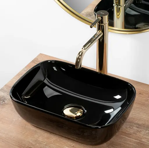 Умивальник Rea Belinda mini накладний black REA-U8004, Чорний - фото 3