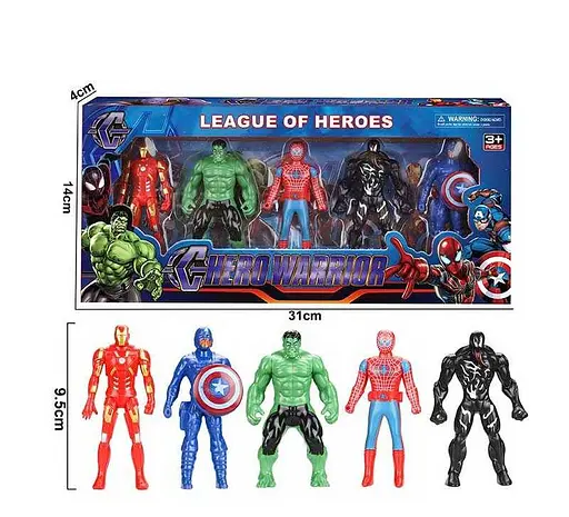 Набор героев, 5 фигурок, высота 9.5 см - фото 2