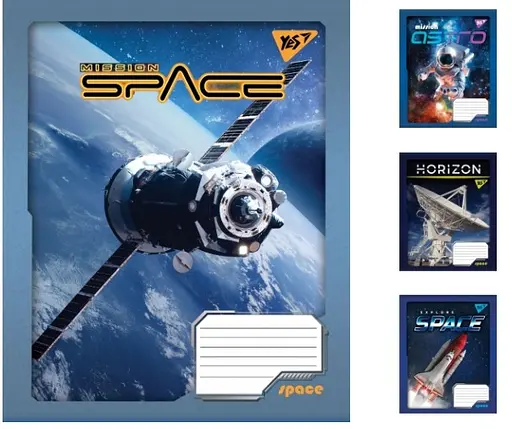 Зошити учнівські 48 аркушів клітинка. YES Space 10 шт. в упаковці