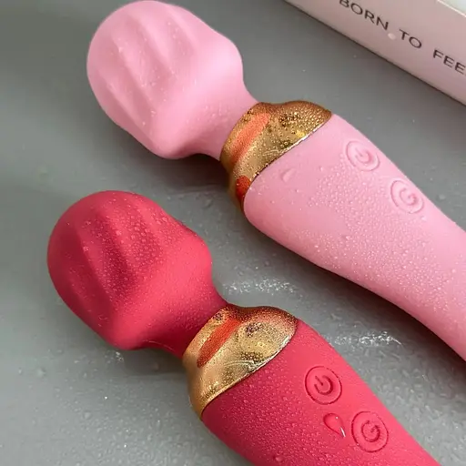 Член із зігріваючою віброголовкою рожевий, червоний - фото 1