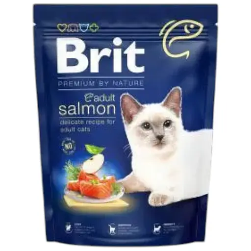 Сухий корм Brit Premium Cat by Nature Adult Salmon для кішок із лососем, 300 г