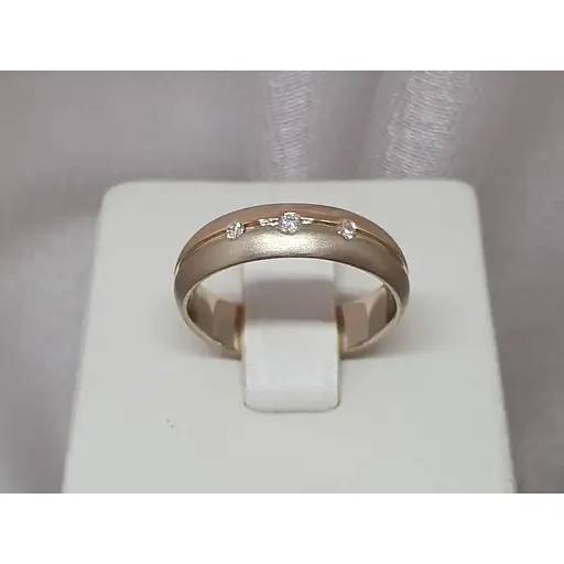 Золотое обручальное кольцо с бриллиантами. 8410424 17 - фото 2