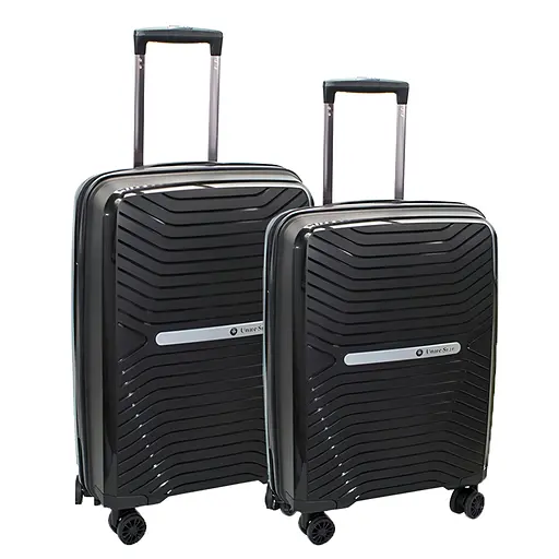 Набір валіз Unite Star 2в1 ABS-пластик з кодовим замком та телескопічною ручкою чорний (7024)