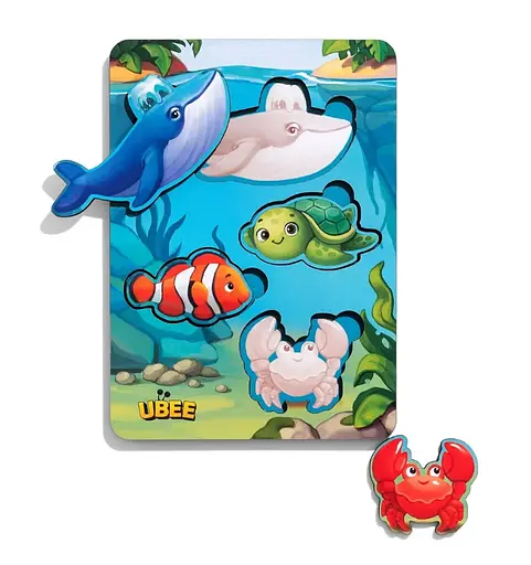 Вкладиші "Морські тварини - 2" (фон із підказкою), 16*12*0,6см