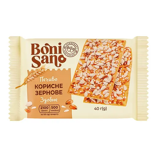 Печиво здобне BoniSano Корисне зернове 40 г