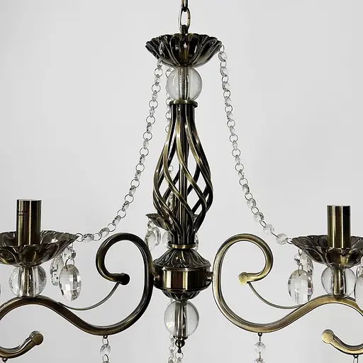 Класична люстра-підсвічник на 3 лампи у бронзовому корпусі Ø 50 см | Арт. 6071/3 AB | Line F - фото 2