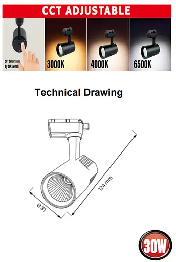 Трековий світлодіодний світильник Horoz Electric VARNA-30 3CCT чорний 018-026-1030 - фото 2