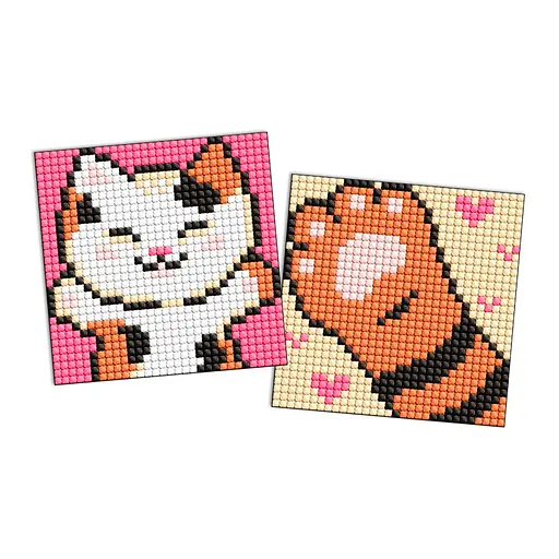 Алмазная мозаїка "Пухнастик" Ідейка AMS1054 на самоклеючій основі 9x9 см - фото 1