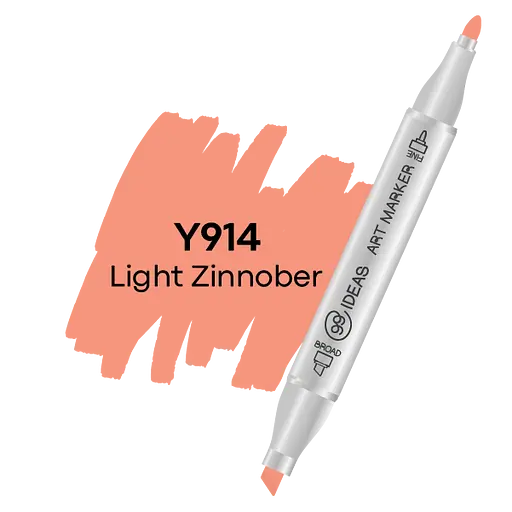 Маркер двусторонний Светлый Циннобер (оттенок красного), Y914, 99IDEAS