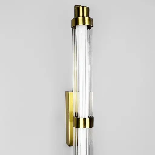 Бра з скляним корпусом та латуними деталями довжиною 70 см Арт. C23/700 AB Line F - фото 7
